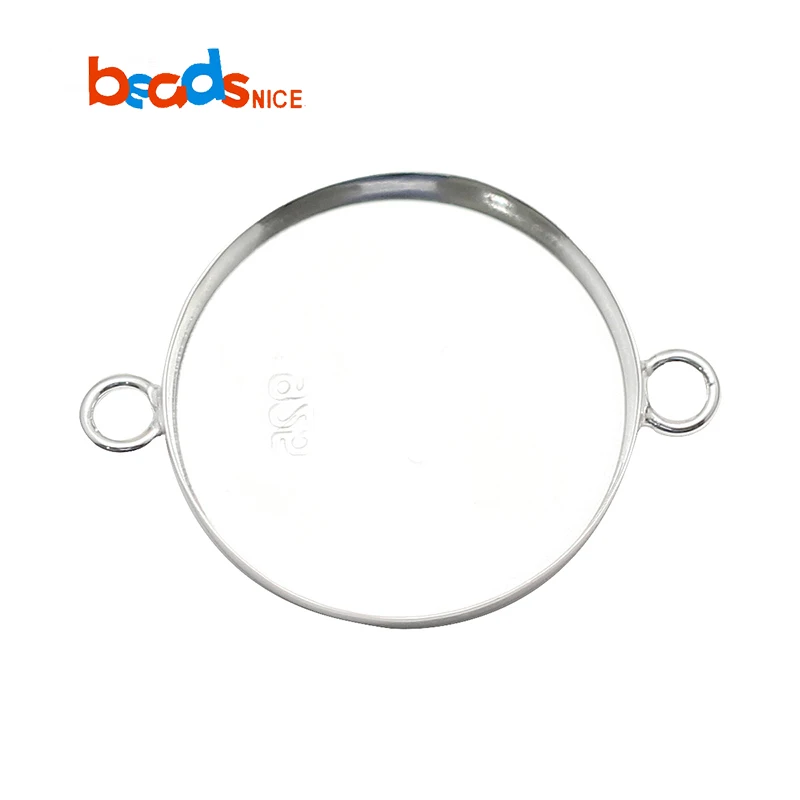 

Beadsnice Circle Bezel Connector 925 Sterling Silver Circle Hook Coin Bezel Charm Diy jewelry Finding ID37557