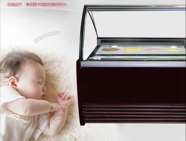 180L Transparent Cabinets Ice Cream Showcase Deep Freezer For Icecreams