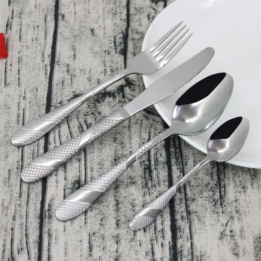 

2019 high quality silver stainless steel cutlery set used for home,restaurant and hotel,fork and spoon set, Customized