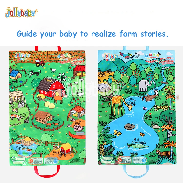 Jollybaby Washable Take Along Farm Playing Mat Set For Early Education