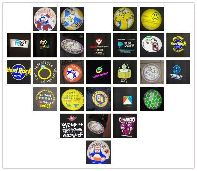 53mm diameter glass gobo colorful image gobo slide for advertising projector