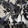 Black Color Floral Patterns burn out 100% silk velvet fabric