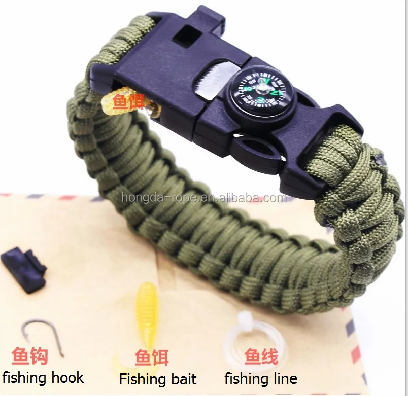 survival bracelet fishing hook