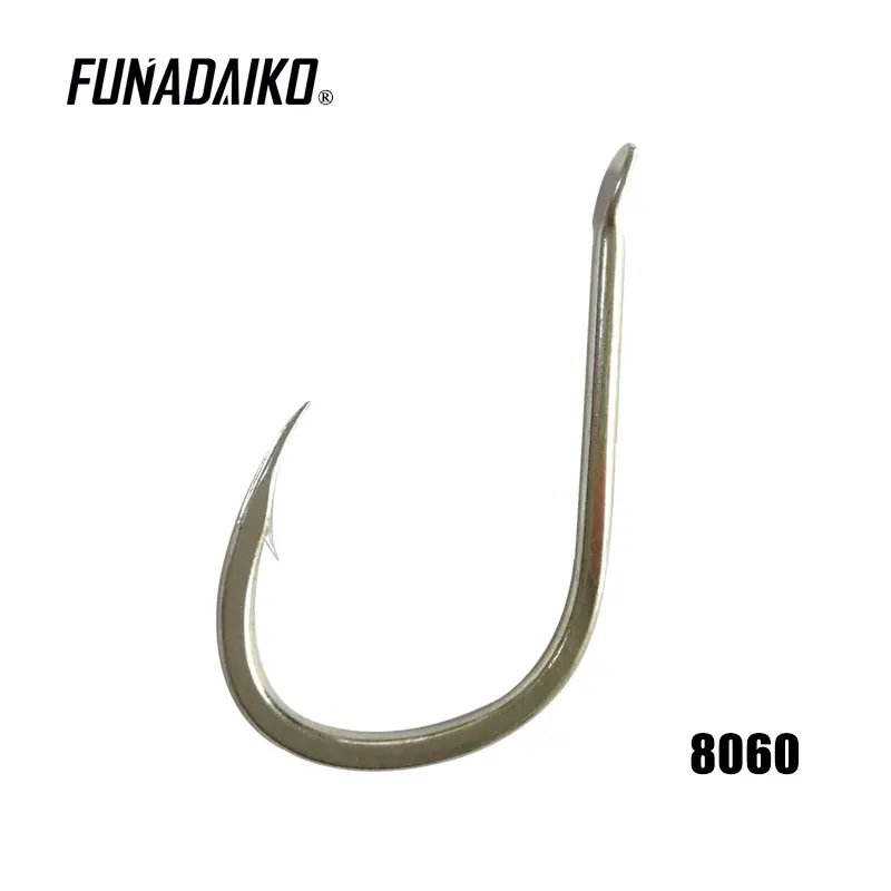 

FUNADAIKO high quality carbon steel assist jigging fishing hook free sample jig hook, Nickel