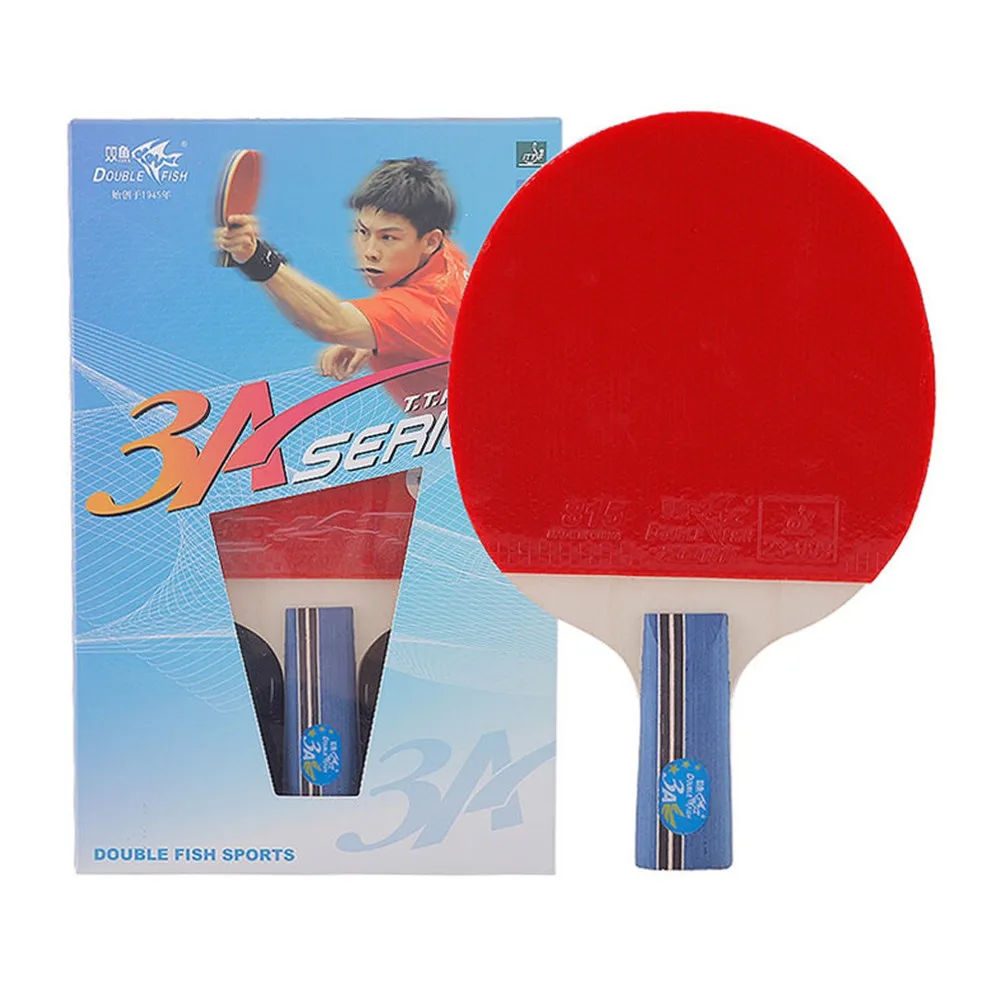

Double Fish 3A+ seven wood racket quick attack ping pong racket table tennis bat, Red+black