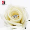 18k gold two tapered baguettes one 3ct cushion cut moissanite engagement ring