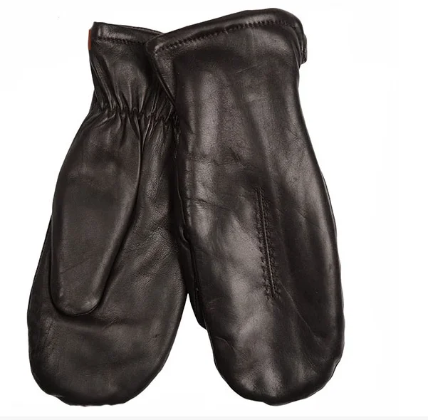 Simple Winter Lamb Nappa Leather Mittens Leather Gloves Without Finger