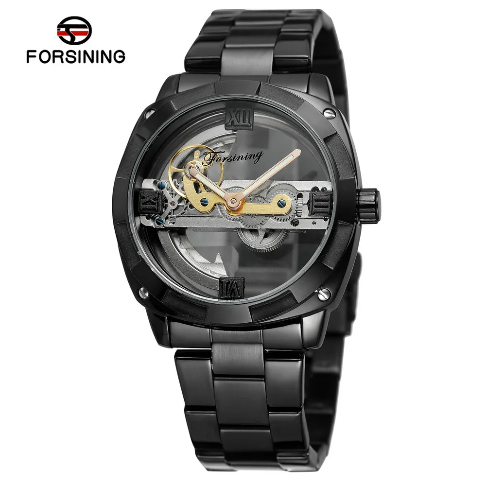 

FORSINING 207 Men Automatic Mechanical Casual High Quality Watch Band Stainless Steel, 3 colors