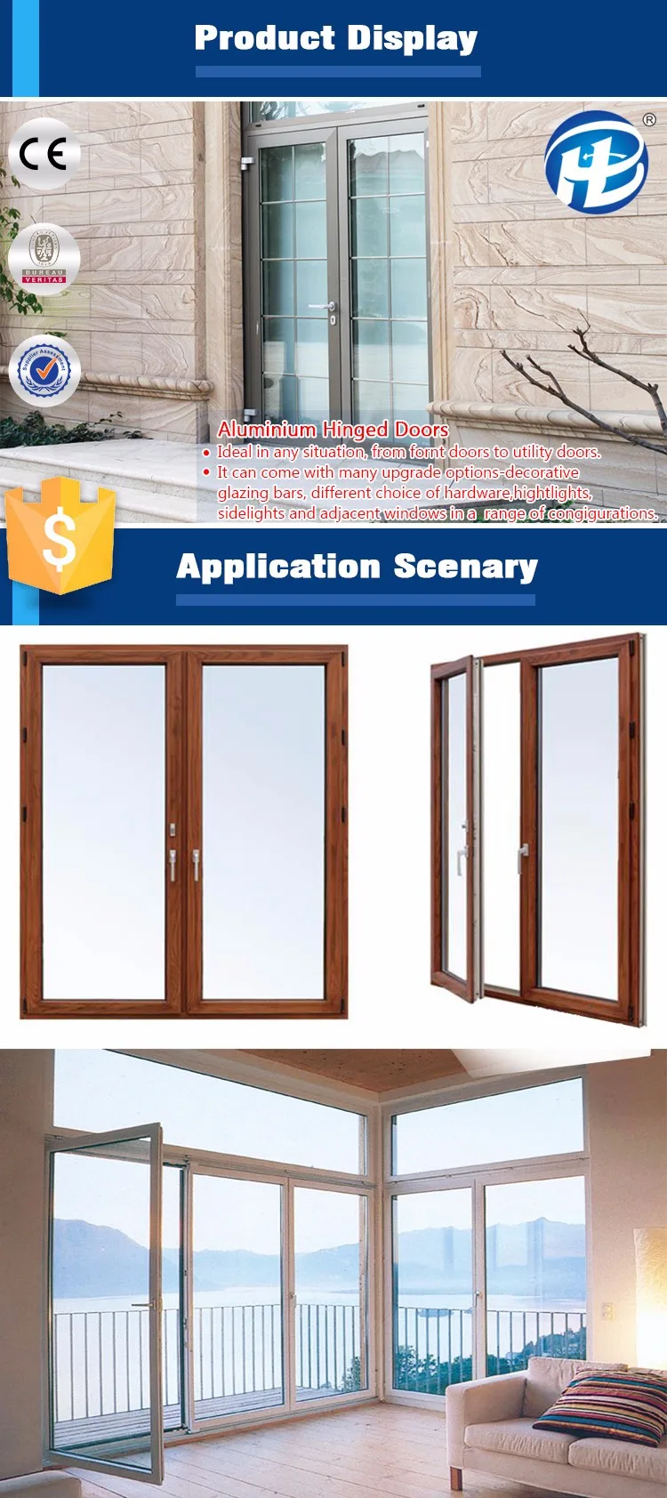 china hinged doors internal single pane sliding aluminium and glass doors Windows Aluminium Doors Designs