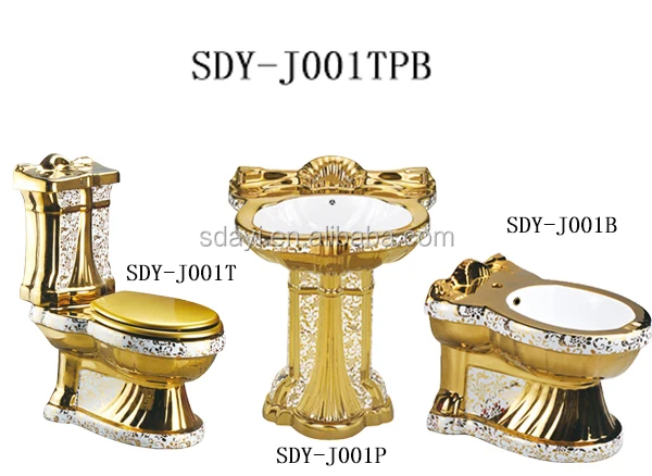 Artículos Sanitarios De Alta Calidad,Inodoro Dorado,Lavabo De Pedestal