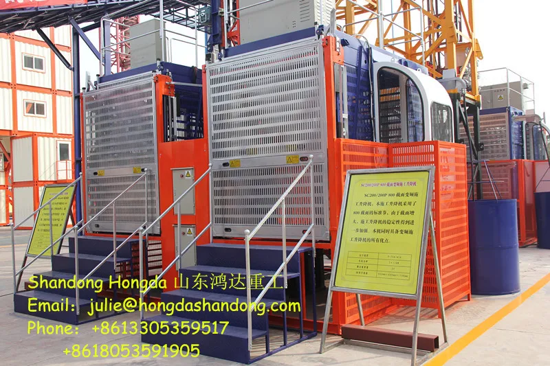 SHANDONG HONGDA TIELISHI High Quality SCD200GP construction elevator