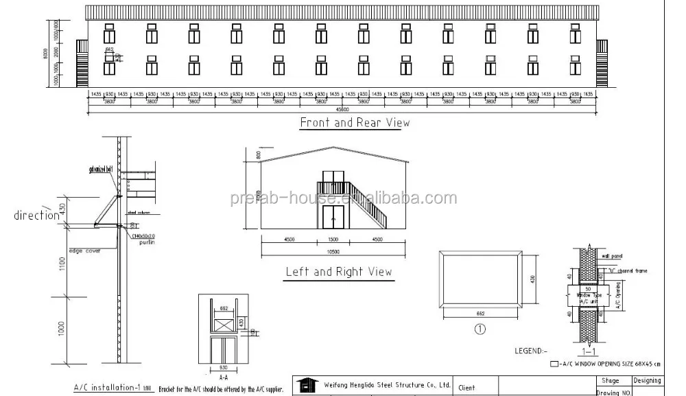 300~3000 people two storey standard prefab labor house for big camp