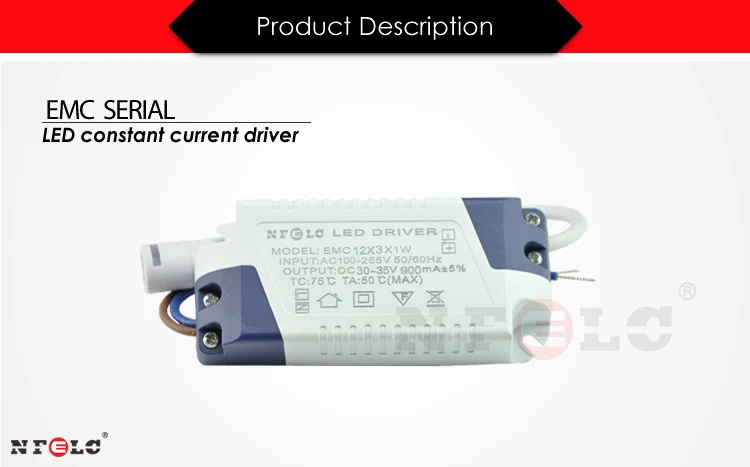 EMC universal 36W LED Driver 900mA power supply