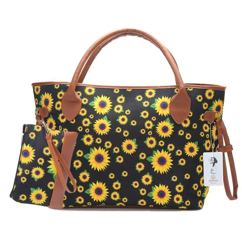 

Sunflower Tote Bag For Women Canvas Bag Large Handbag Shoulder Bag With Purse Set