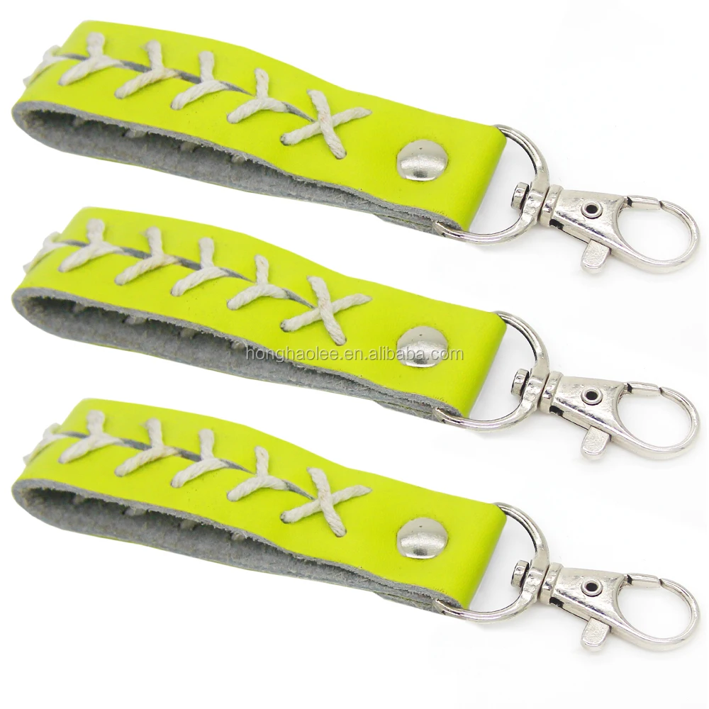 

fashion leather fast pitch softball seam keychain baseball softball stitching key chain, N/a