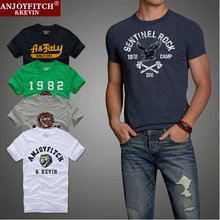 TOP Quality AF Anjoy&Fitch Brand Casual T Shirt 100% Cotton Tops & Tees Summer Men T-shirt Sport T Shirt Men Fitness Clothing
