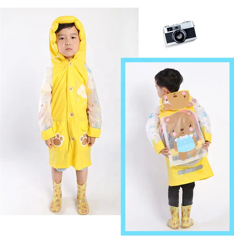 Cute Waterproof Pvc Clear Raincoat For Kids,Children Foldable Raincoat ...