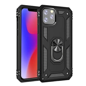 Magnetic TPU PC Phone Case Cover for iPhone, Phone Shell with Holder Stand 3 in 1 for iPhone 11 Case