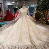 LSS461 bridal gown lace crystal long sleeve baby girl fabric for wedding dress chinese suzhou wedding flower girls dress