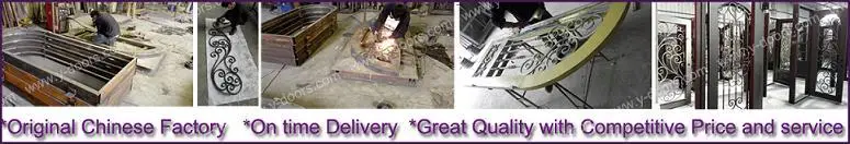 Steel modern French door bi fold door iron sliding door with sidelight and transom