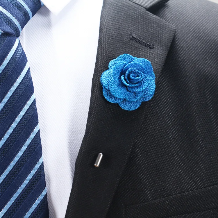 

Decorative fabric flower pin brooch for men's suit, Multicolor