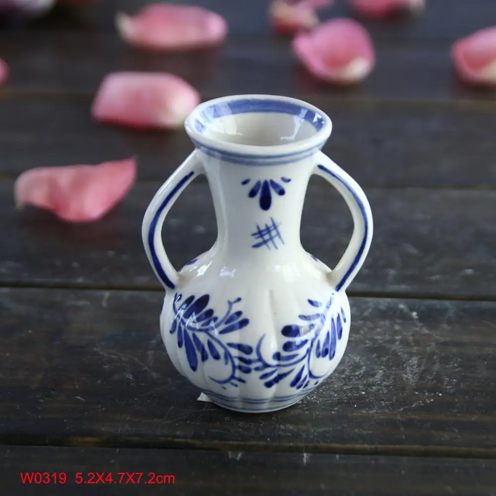 hot selling elegant pink ceramic porcelain vase/pink home decorative stoneware vase/pink and blue glazed ceramic flower vase
