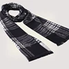 Shao Xing Factory Black and White Checked Classic Pattern Silk Scarf Men for Winter