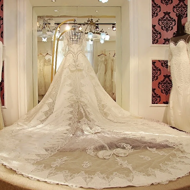 ls1059 de lujo de media manga venta al por mayor vestido de boda