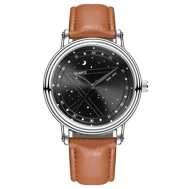 

WJ-8109 Newest Starry Sky Face Design Attractive Leather Band Vogue Quartz OEM Male Waterproof Watch, Mix