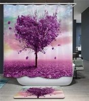 

Cheap wholesale purple maple tree polyester bath curtain for the bathroom leaf print custom printed shower curtain