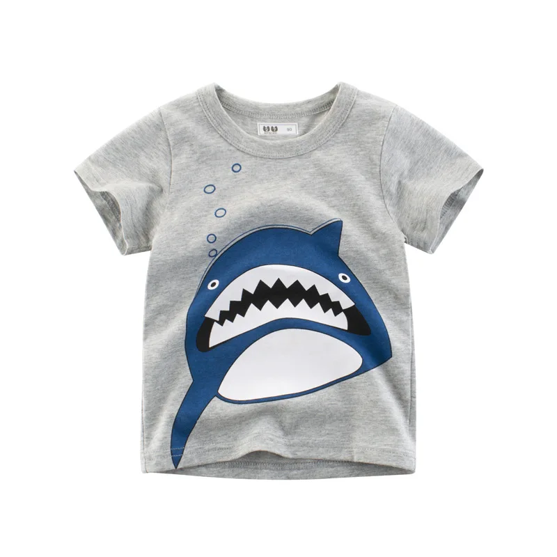 

Kids Boys T Shirt Summer O-neck Tee Tops Car Dinosaur Print Short Sleeve Cotton T-shirt Boys
