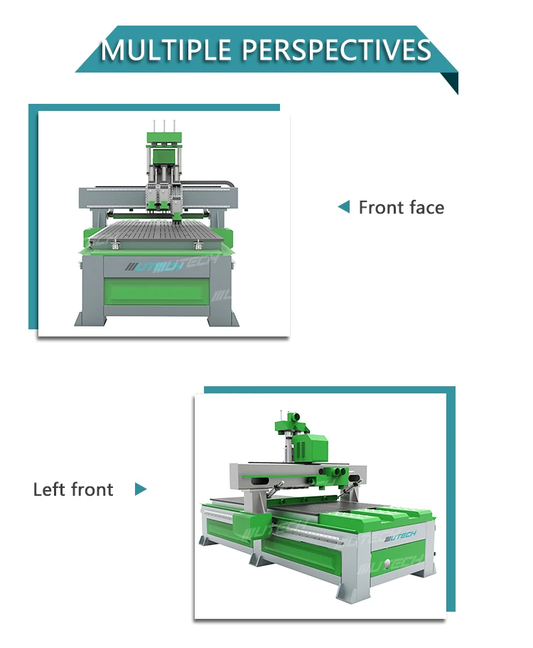 Three heads Pneumatic ATC wood door cabinet cnc router woodworking machine for sale