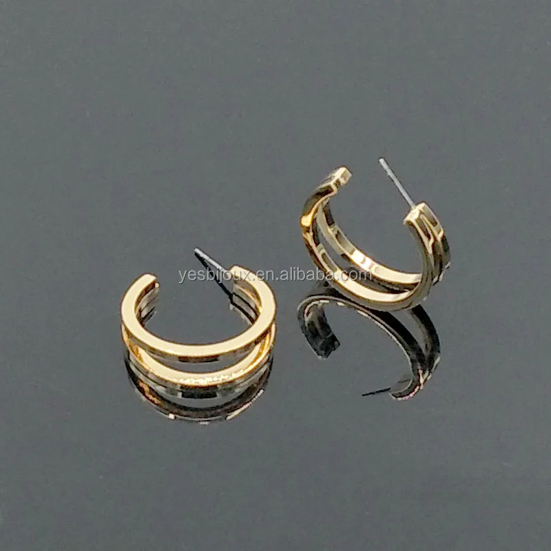 

gold stainless steel hoop earring no tarnish jewelry