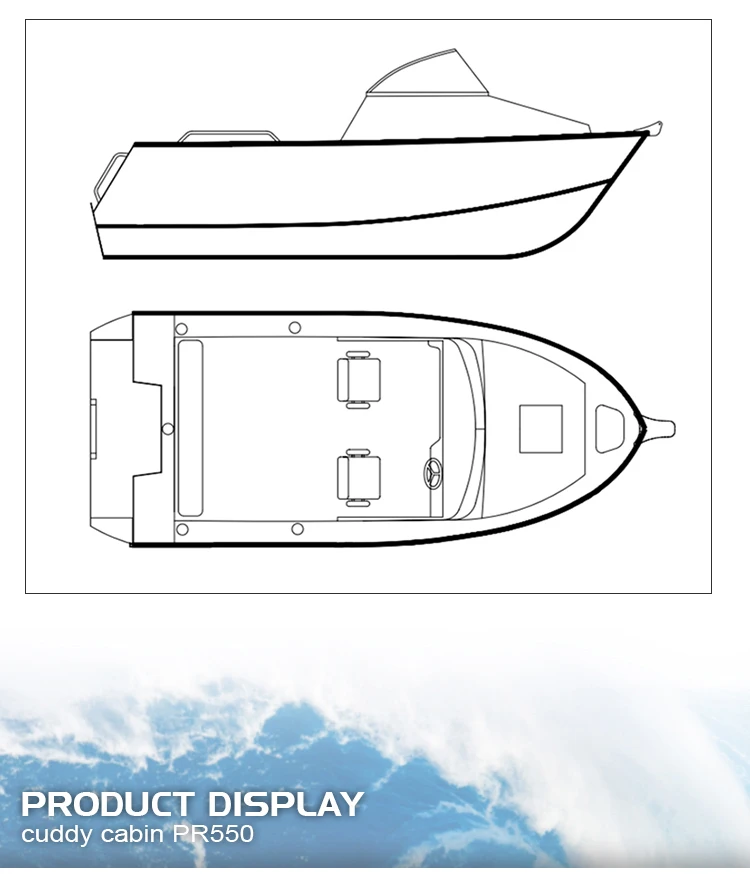 5.5m 18ft press hull aluminum cuddy cabin fishing boat