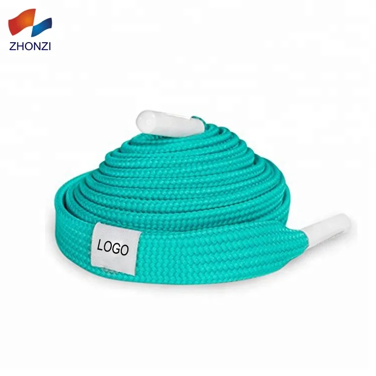 

Premium Quality Durable Comfortable Printed Logo Polyester Flat Lace With Metal Aglets Shoelace Belt, Customized
