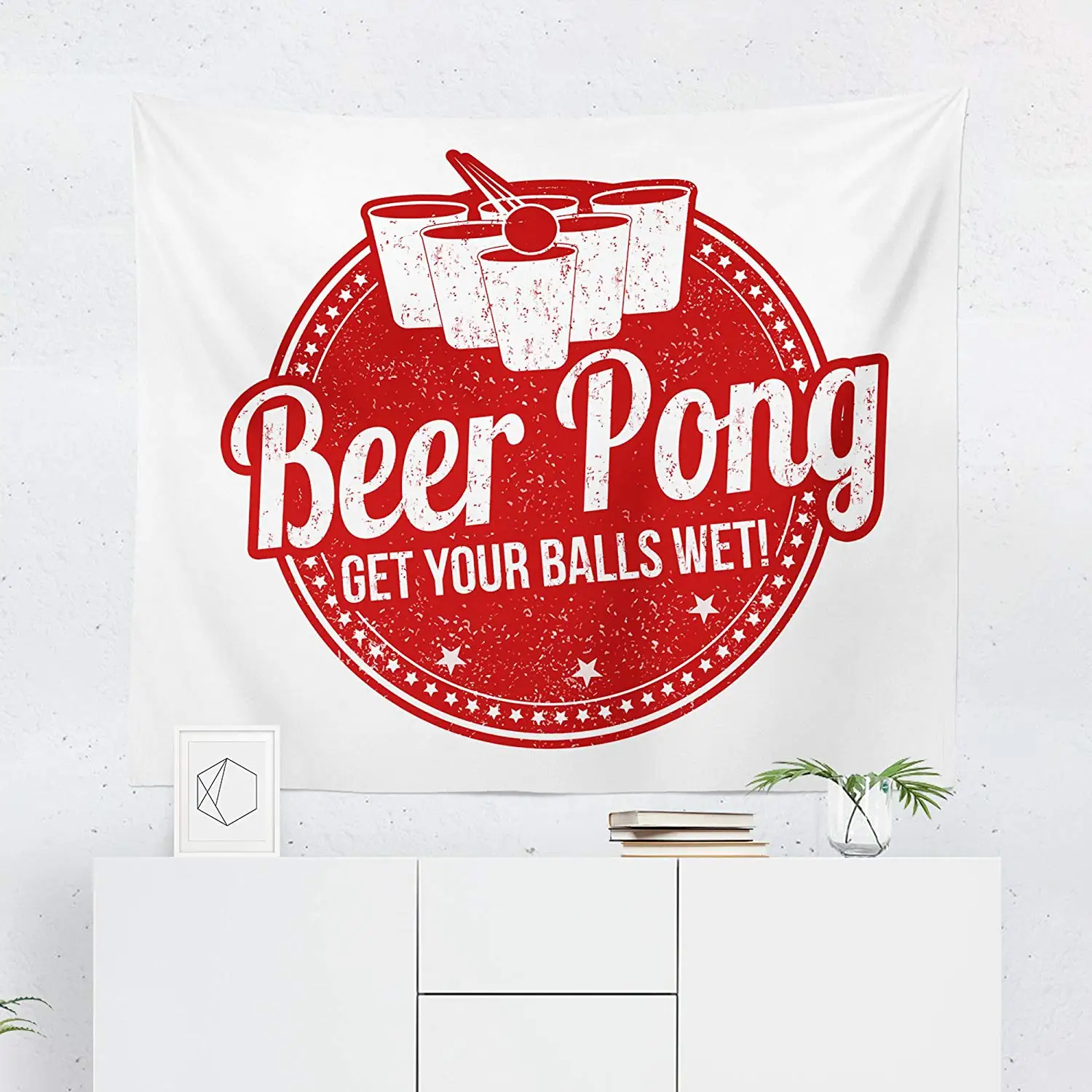 Buy College Beer Pong Tapestry - Funny Teen Sport Game Wall Tapestries Hanging Décor Bedroom ...