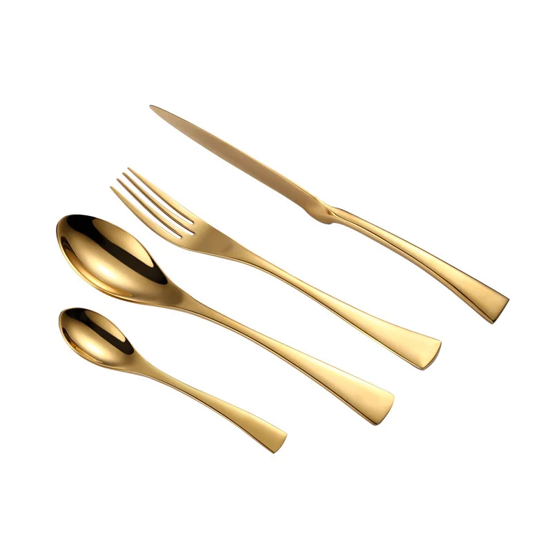 

18/10 Rose Gold Plated Cutlery Restaurant Flatware, Gold, rose gold, black, silver