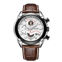 

Megir Business Chronograph Wrist Watches Leather Strap Men Luxury Watch