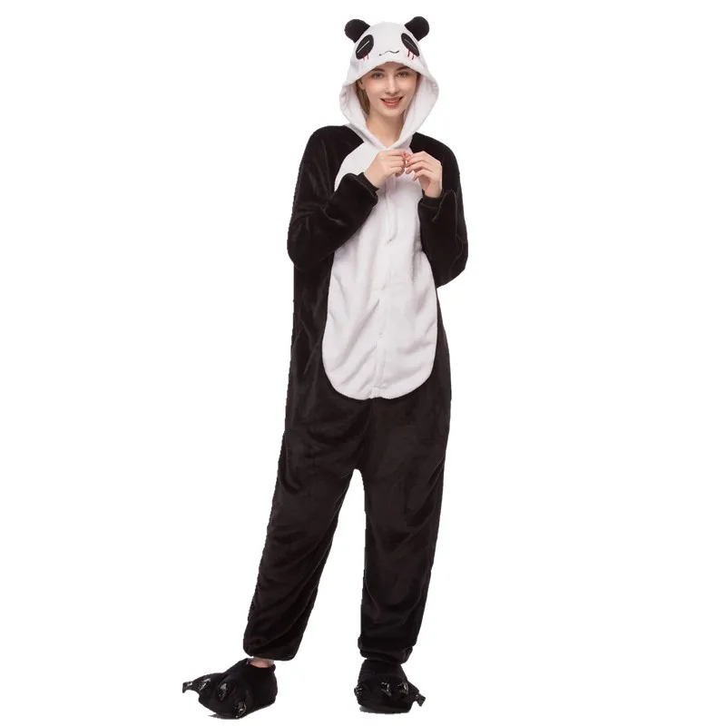 

Cartoon animals conjoined pajamas Sets Chinese black and white Panda suits home clothes men lovers manufacturers batch