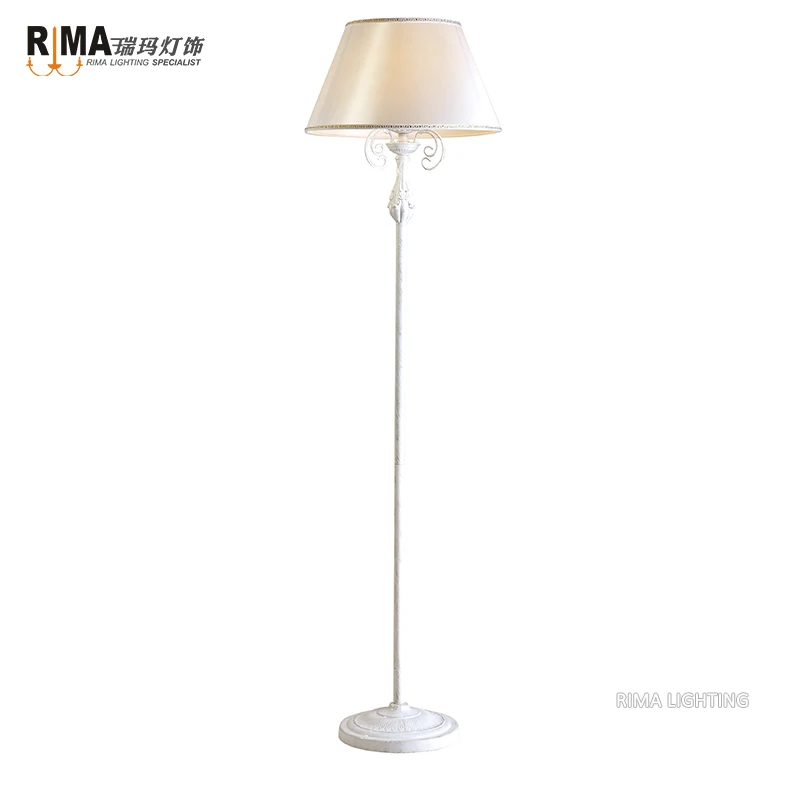Floor flower standing lamp Factory price home interior fabric single modern White dowmlight lamp