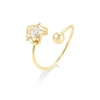 15632 xuping Latest designs hollow flowers 14k gold jewelry ring CZ stone ring for girls