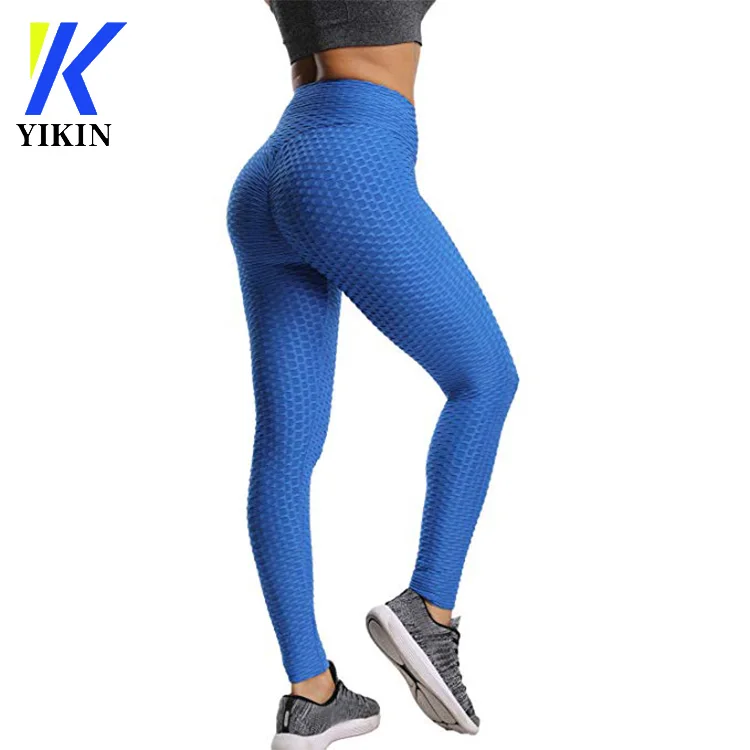 Womens High Waist Textured Workout Leggings Booty Scrunch Yoga Pants Slimming Ruched Tights 3300