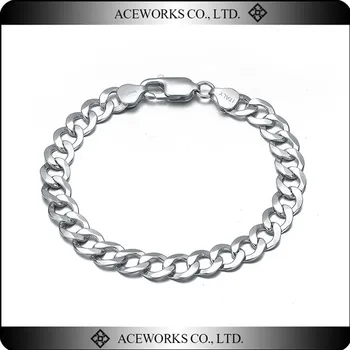 bracelet silver sterling curb chain larger bracelets jewelry
