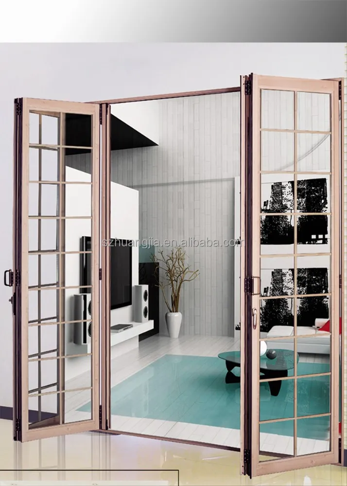 Alta moda telaio in alluminio porta di vetro/bifold scorrevole in ...