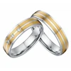 Classic wedding rings gold 18k plated titanium steel jewelry