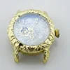 Fine Power Flow Dial Gold-Plated Alloy Case Male Sport Quartz Wristwatch