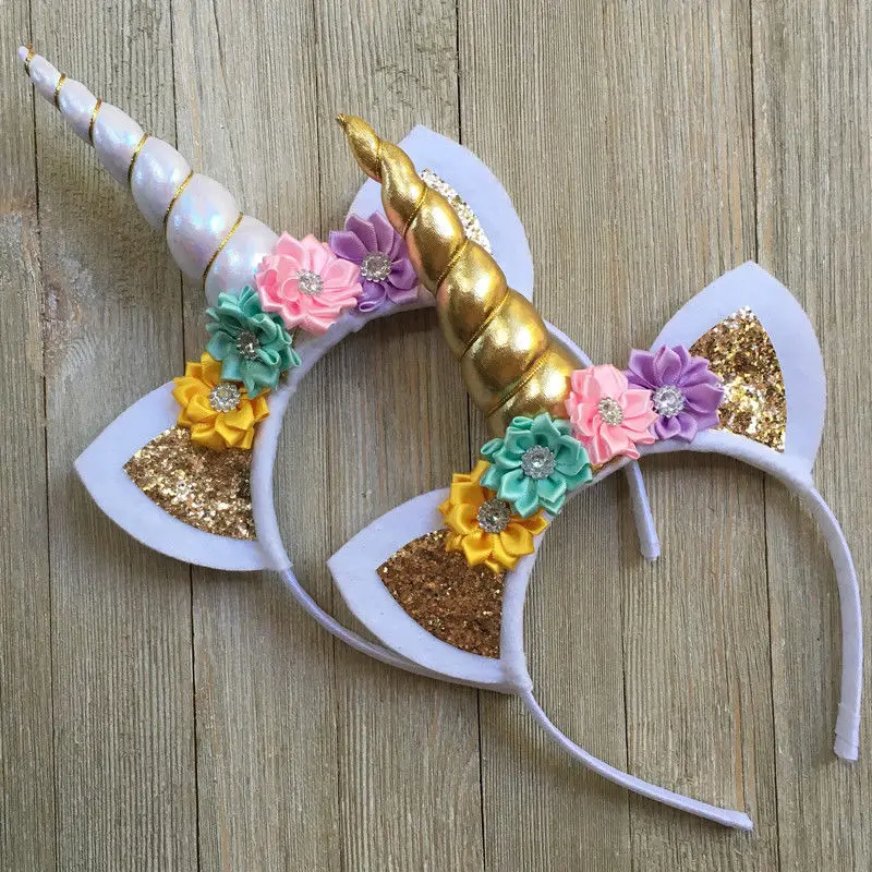 Magical Unicorn Horn Ears Pony Hair Headbands Fantasy Party Fancy Dress Cosplay