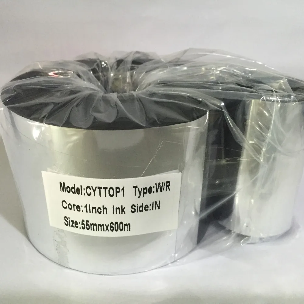 Tto 55mm*600m Compatible Premium Wax Resin Black Near Edge Thermal