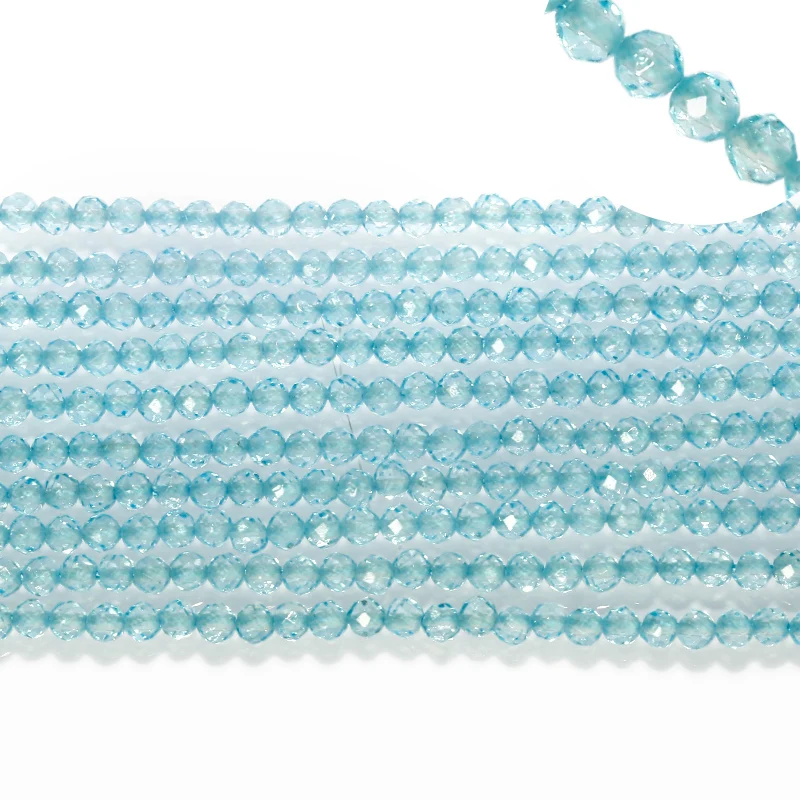 

Blue topaz stone beads , round faceted crystal beads gemstone beads, Light bule