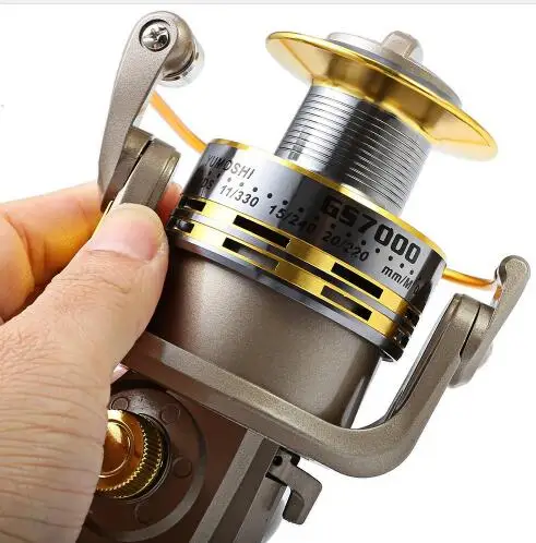 

YUMOSHI 8 BB Fish ratio 5.1:1 1000-7000 Series Spinning Fishing Reel Crank Handle Carp Steering Fishing Reels Wheel